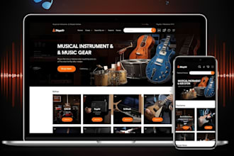 sleek musical instrument store music store website guitar and piano website