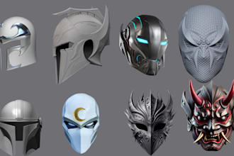 custom printable 3d mask 3d helmet oni mask 3d armor 3d cosplay futuristic mask