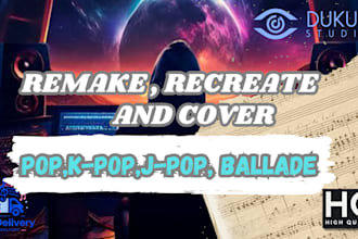recreate any song in pop, kpop, jpop, ballad, or city pop style