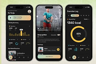 build a custom android IOS app for fitness trainer, health, gym and workout app