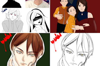 draw your manga, webtoon character or comic page professionally