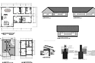 draw 2d 3d floor plan, permit construction drawing, blueprint in autocad