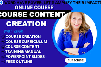 create online course content course curriculum training manual course creation