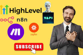 get ai agent and workflow automation n8n, make com, zapier, voice agent