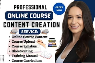 create your online course from scratch including curriculum writing and upload