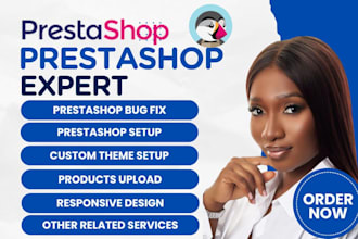 customize prestashop store, fix prestashop errors, upload products in prestashop