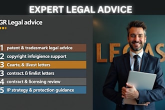 offer legal advice on patents, trademarks, and IP infringement