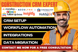 setup hubspot zoho contractor foreman acculynx monday insightly follow up boss