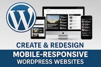 create redesign mobile responsive wordpress website for business and ecommerce