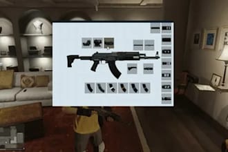 model fivem gun pack ,script ,chain and gta cars , fivem weapon , assets