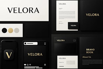 design a custom logo and complete brand identity kit