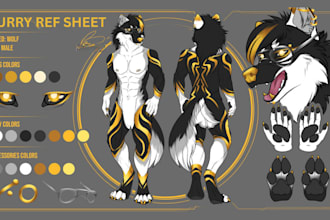 draw furry reference sheet fursona character design furry art oc