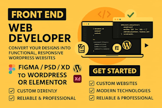 convert PSD, xd, figma, PDF, or sketch to responsive HTML