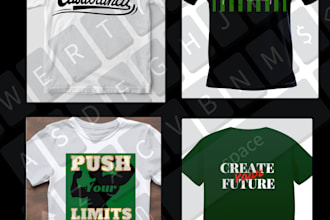 provide trendy pre made and custom tshirt typography designs
