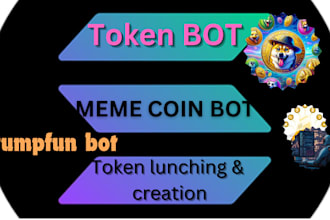 setup token bot, meme coin bot, token trending bot, token lunching and creation