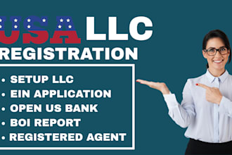 setup US llc, ein number, boi report, open US bank, for US and non US