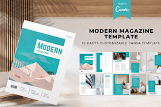 design canva magazine layout, newsletters and catalogue
