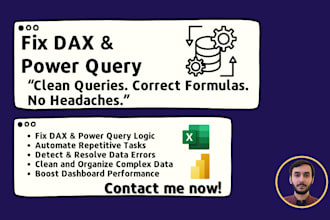 fix dax errors and power query issues in power bi or excel