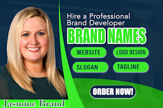 develop brand name, logo design, web design, business name, and slogan