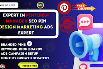 be your pinterest manager pin SEO design marketing ads