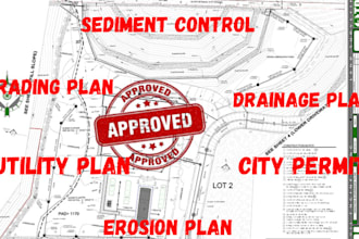 design grading, drainage, stormwater erosion and sediment plans with pe stamp