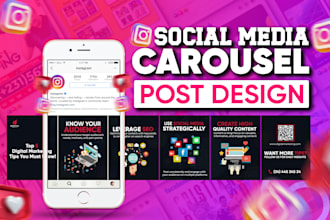 design social media ads, facebook advertising, and instagram carousel posts