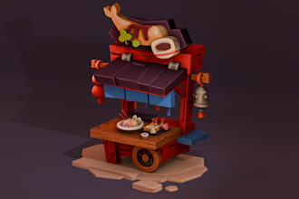 create stylized 3d game assets for unity or unreal