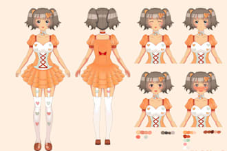 draw character sheet for your oc, waifu, vtuber, or husbando