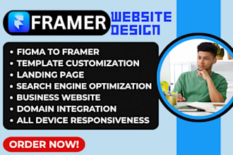 design figma to framer website  template design landing page framer seo
