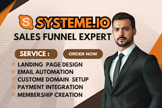create systeme io landing page, systeme io sale funnel, getresponse website
