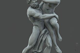 classic 3d characters for print,medieval statues stl,male female 3d figures,hero