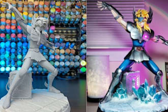 3d print and paint your stl miniature figure, 3d action figure paint 8k model