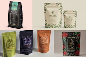 make product label design of pouch label mylar bag, food packaging, bag design