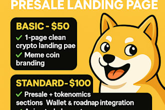 meme coin website crypto website crypto landing page meme website presale