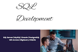 do database design, sql query, mysql, oracle database, sql server, sql database