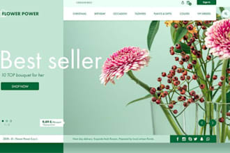 design flower shopify store florist dropshipping  website