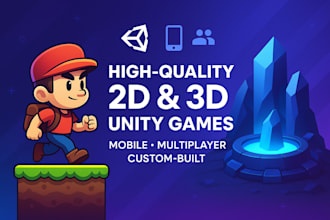 develop high quality 2d or 3d unity mobile games with multiplayer feature