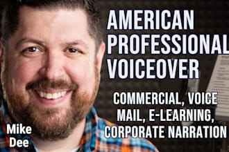 record an energetic and engaging american male voice over
