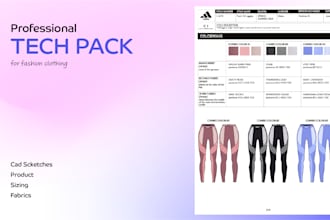 create tech packs and technical flats for fashion clothing