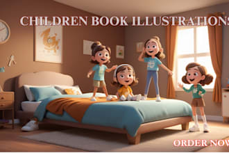 illustrate children story, book illustration picture book