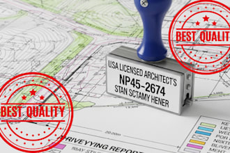 do usa licensed architect stamp, land surveying report plans stamp for approval
