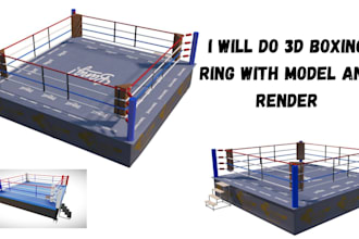 do 3d boxing ring, boxing arena, fighting arena, boxing gym and walkthrough