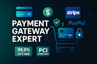 integrate stripe, paypal and payment gateways with advanced security