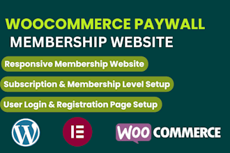 build paywall membership woocommerce digital product subscription website