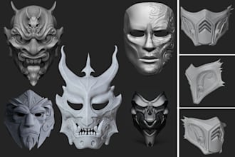 sculpt 3d mask, 3d helmet, printable cosplay masks  3d model props stl file