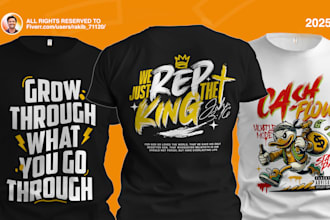 do custom graphic tshirt with trendy graphic design in 24h