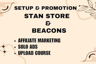 design and set up stan store for digital product, sales funnel and SEO