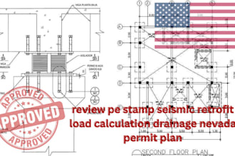 review pe stamp seismic retrofit load calculation drainage nevada permit plan