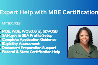 help with mbe, wbe, wosb, 8a, sdvosb, hubzone and sba certifications