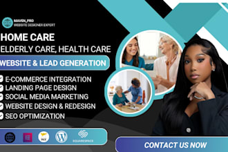 create home care website, healthcare, assisted living on wordpress and wix